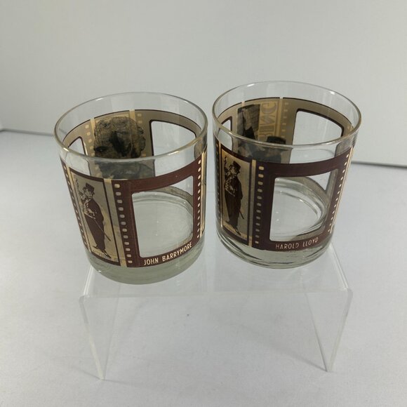 Vitg 2 Old Fashioned Glasses Roaring Twenties Actors Cocktail HouzeArt Bar Rocks - Picture 3 of 12